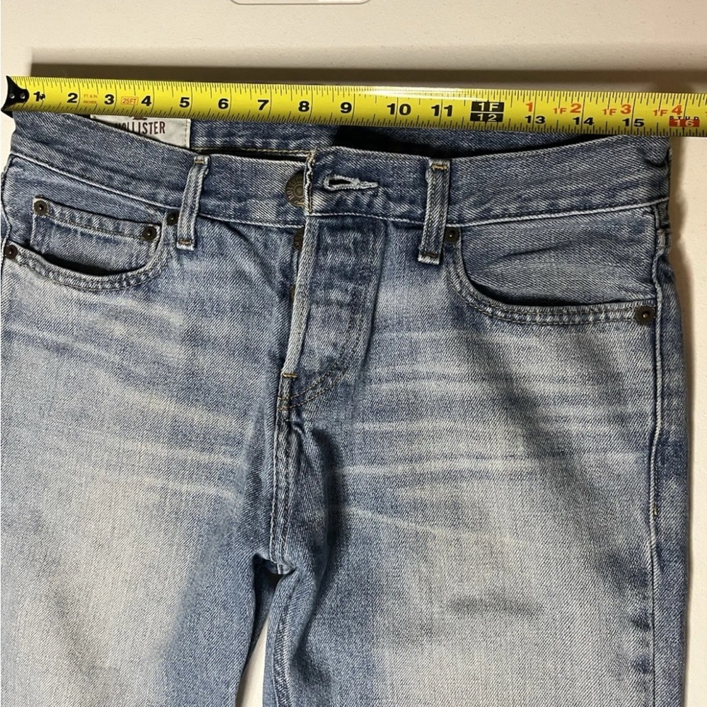 Hollister Men Light Wash Straight Leg Button Fly Authentic Denim Jeans 29 Inseam - Picture 9 of 12
